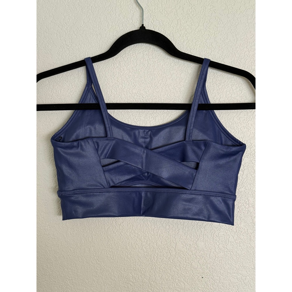 Born Primitive Radiance Sports Bra Metallic Blue Crisscross Back Womens Medium - Picture 4 of 6
